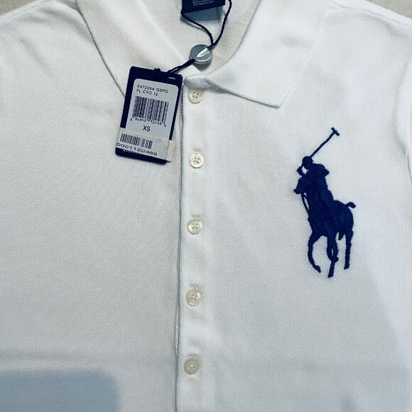 RALPH LAUREN "SKINNY" WHITE POLO - EXTRA SMALL - TAGS ON - Picture 3 of 7
